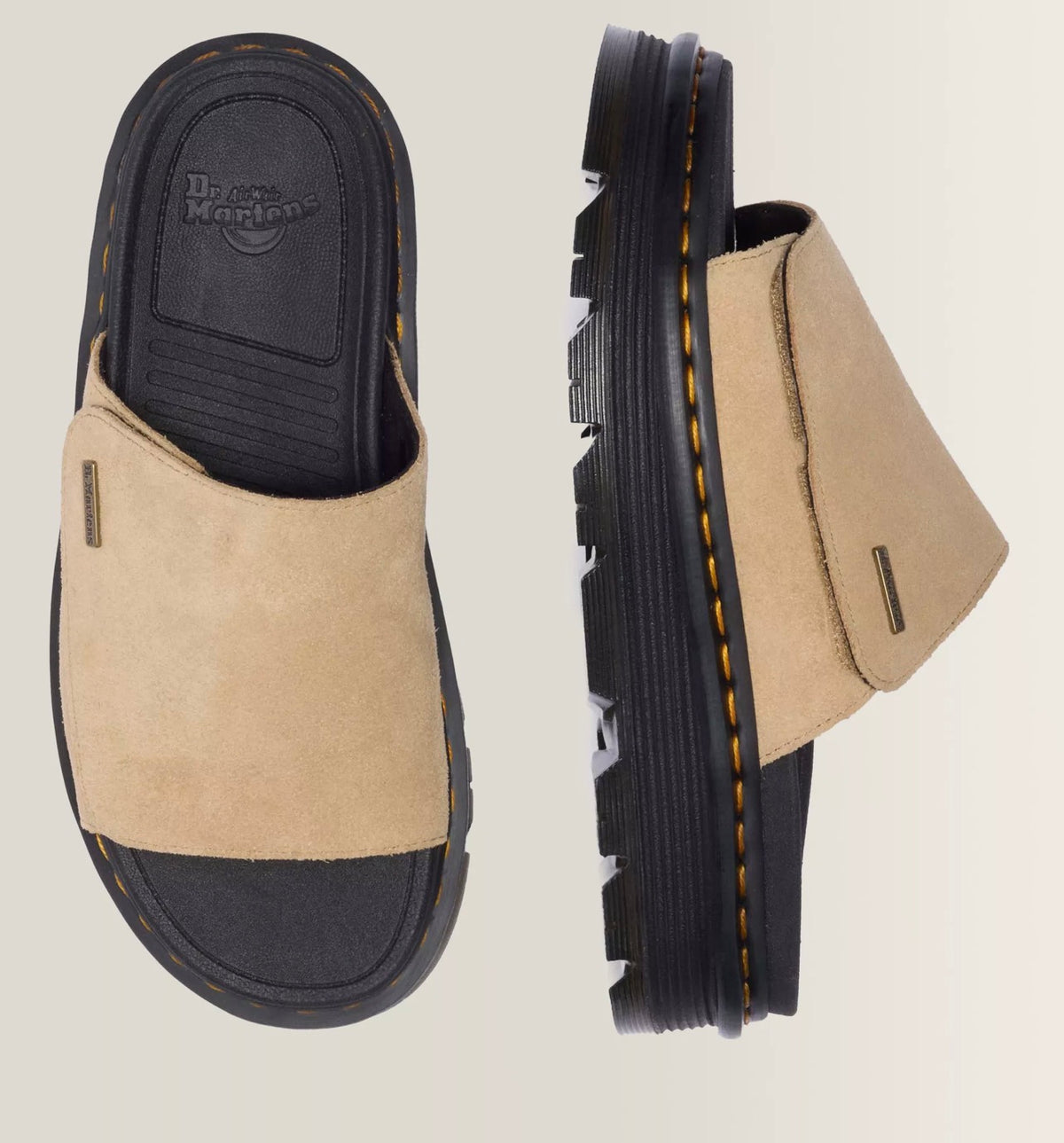 ZEBZAG Suede Platform Slides in Savannah Tan